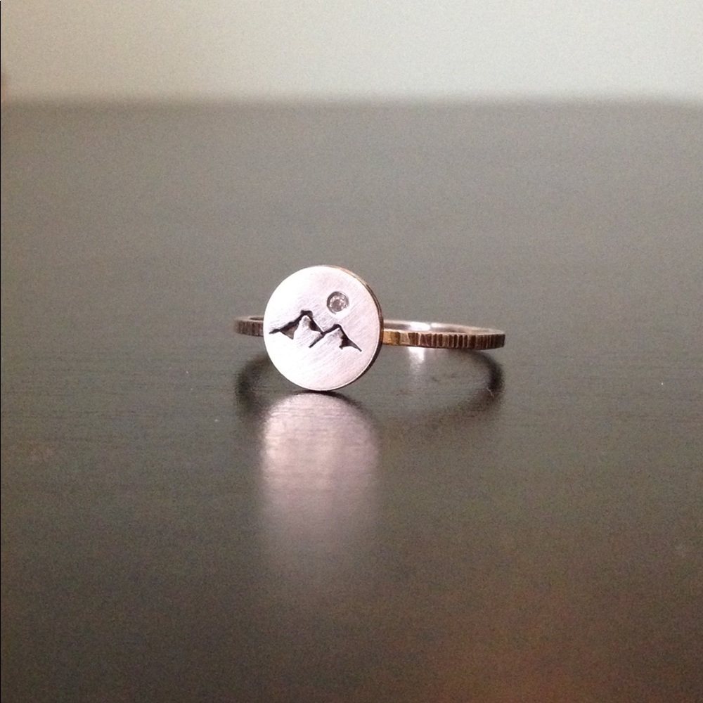 Minimalist Sterling Silver Mountain Ring